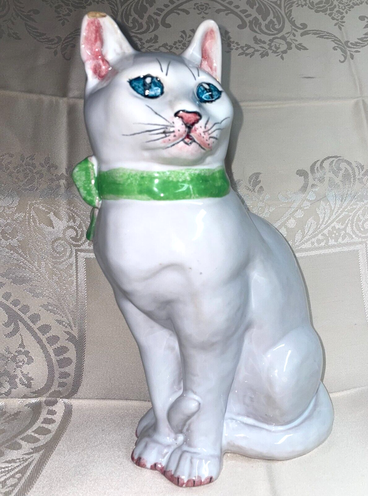 Ceramic Hand Painted Cat 10x5x7