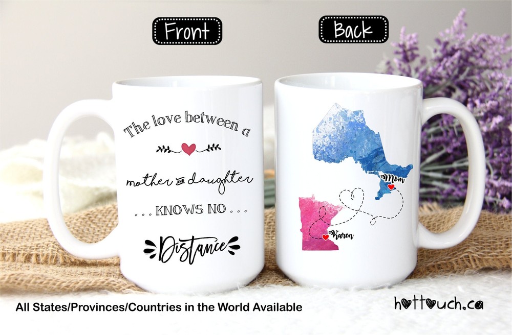 The Love Between A Mother And Daughter Long Distance Mug Mug For Mom Moving Away