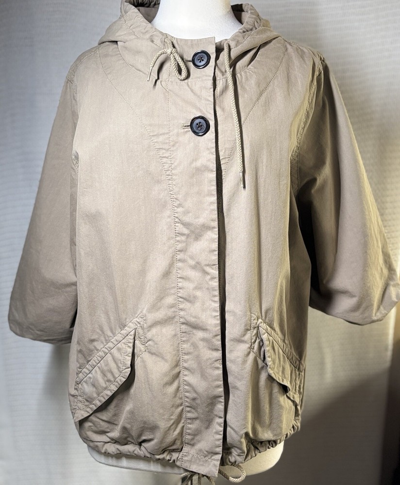 Old Navy Womens Large Green Cotton Military Field Jacket in Pine Needles
