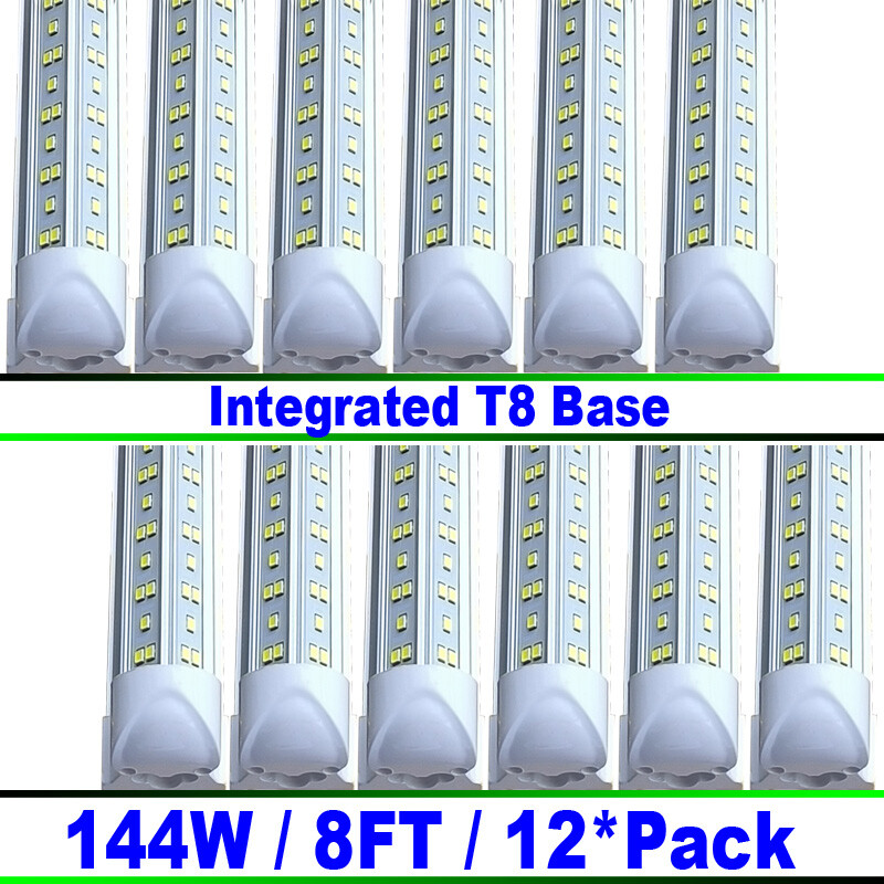 8Ft Linkable Led Shop Light Fixture, T8 Integrated Led Tube Light Bulbs 12Pack