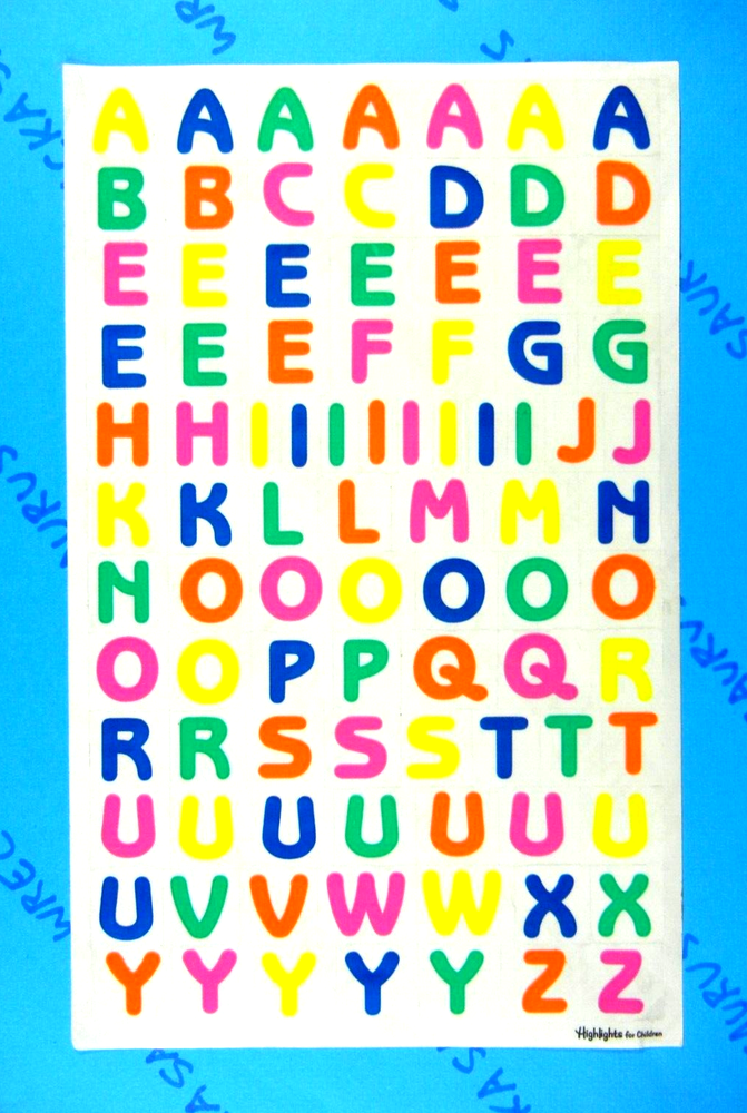 Vintage Highlights Colorful Alphabet Stickers Sheet