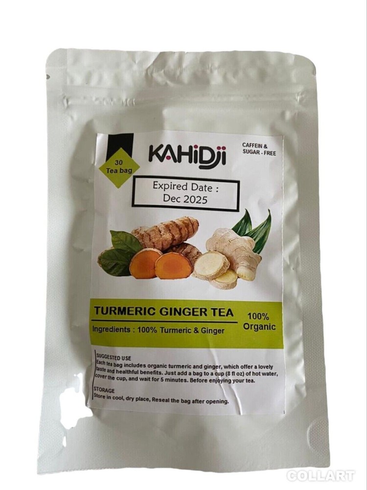 Premium Organic Turmeric Ginger 30 Tea bags Raw Herbal -1