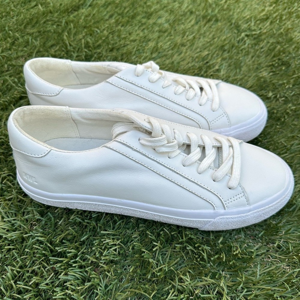 Madewell White Leather Sidewalk Low-Top Sneakers Pale Parchment Size 8.5 NWT