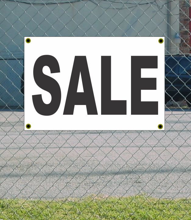 2x3 Black & White Banner Sign Sale - Discount Size & Price, Free Shipping