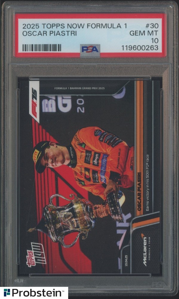 #2 2023 Topps Now Formula 1 F1 Racing #30 Oscar Piastri PSA 10 GEM MINT