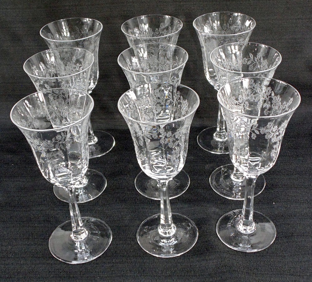 Lenox Castle Garden Crystal 9-Piece White Wine Glass Set 6.75 Inches Tall