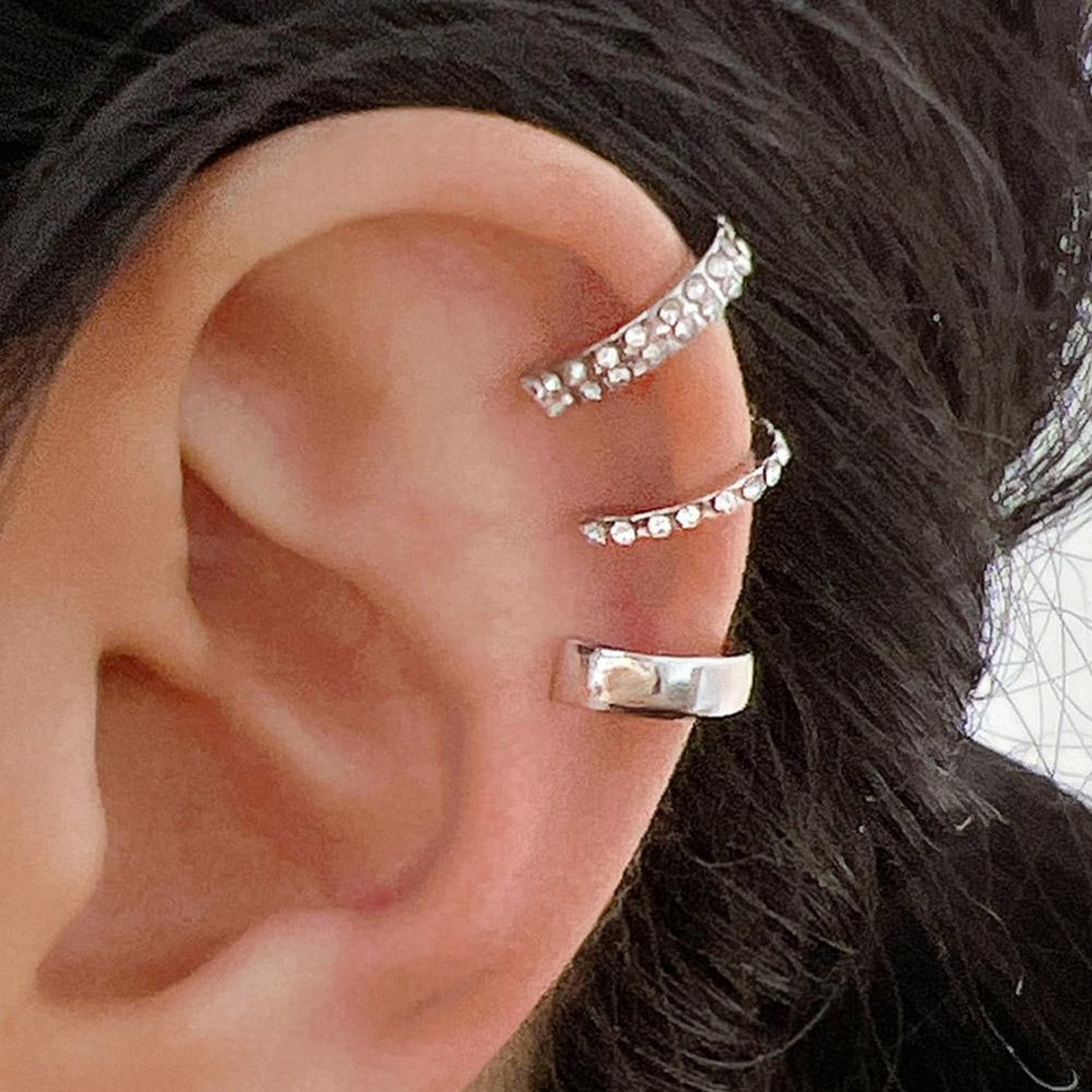 3pcs Alloy Ear Cuff Set for Women Cartilage Non-Pierced Earrings M2W0