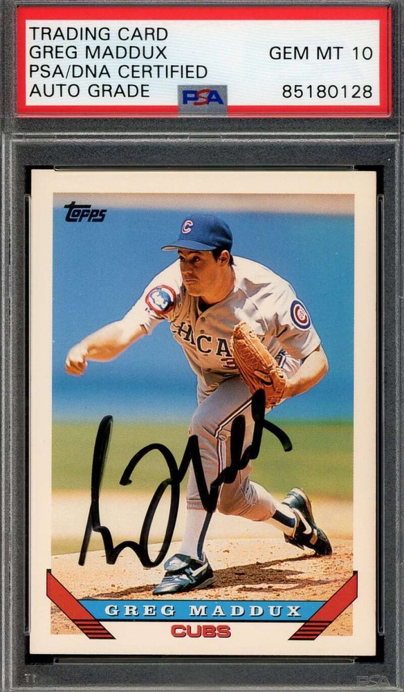 Greg Maddux Gem Mint 10 PSA DNA Signed 1993 Topps Autograph