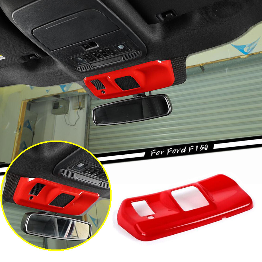 Car Interior Rearview Mirror Base Cover Trim For Ford F150 21-23 Accessories Red