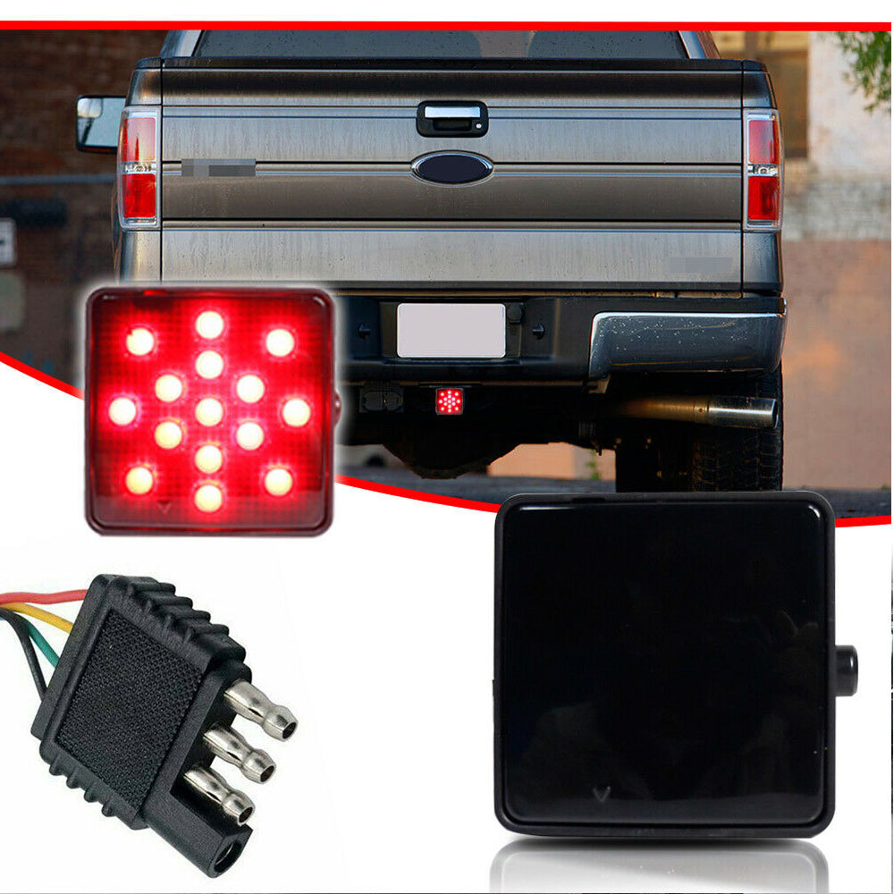 Rear Smoked Lens Brake 15-LED Light Fit Towing Hauling & 2