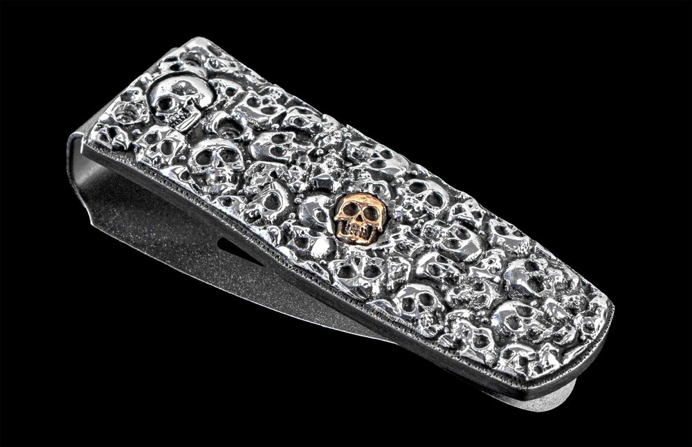 William Henry Money Clip - Hand-Carved Sterling Silver City of the Dead Design