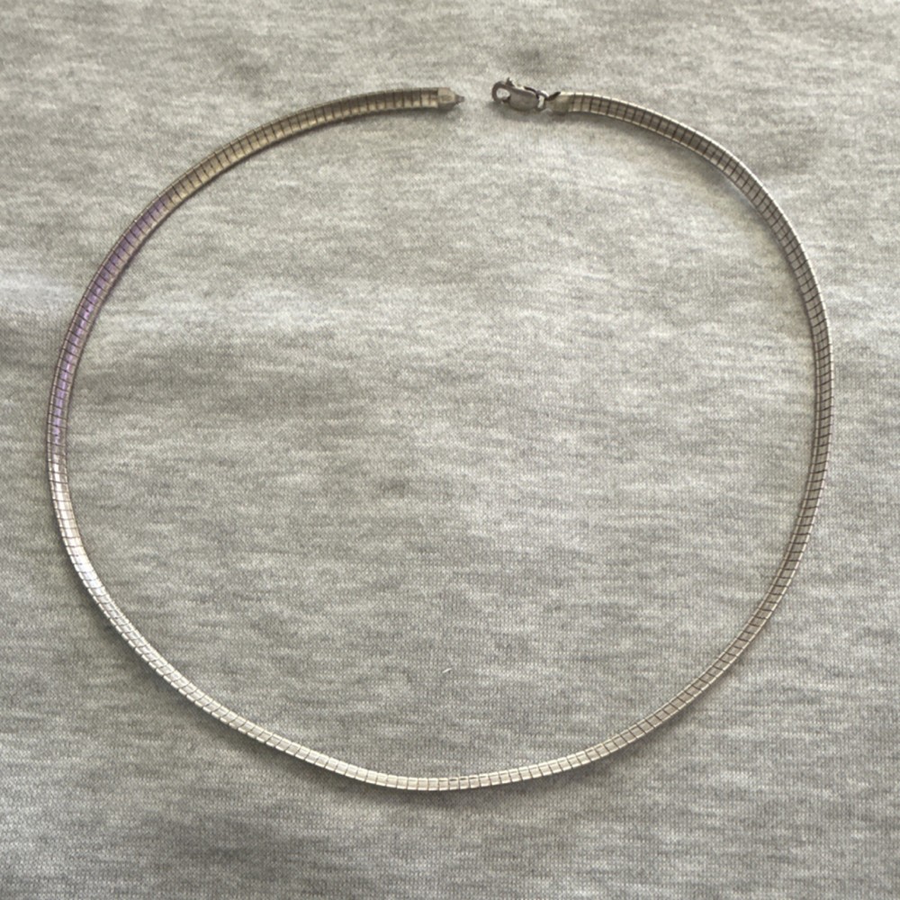 Sterling Silver 925 Omega Chain Necklace Italy Lobster Clasp 20”