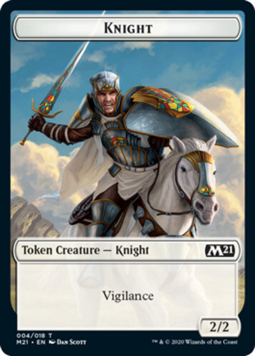 Knight Token x4 MTG Core Set 2021 NM-Mint English Cards  