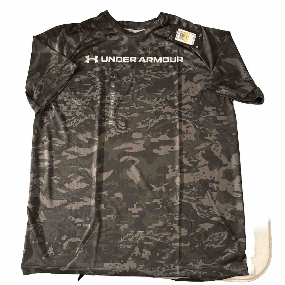 Men's Under Armour Tech Camo Tee Color: Pitch Gray Light Size M