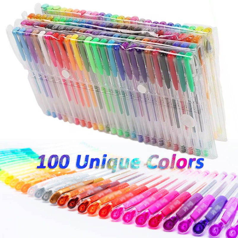 5-100pcs Gel Pen Set 100 Colors Pen Set for Making Cards, Adult Coloring Books,