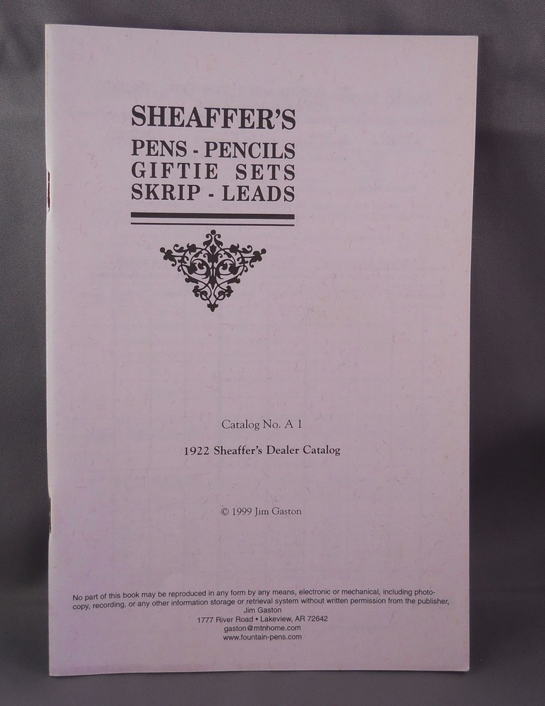Sheaffer l922 Reproduction Dealer Catalog