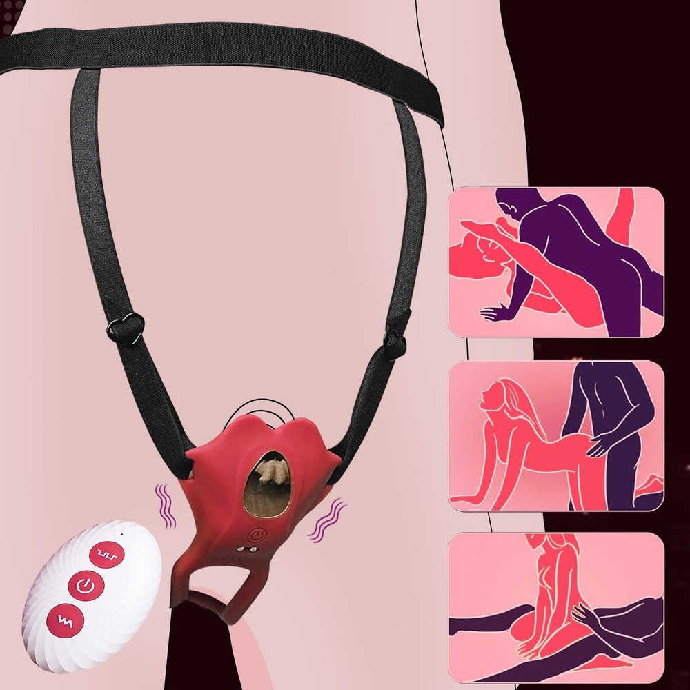 Wearable Vibrator G-Spot Dildo Penis Cock Ring Clit Massager Sex Toys for Couple