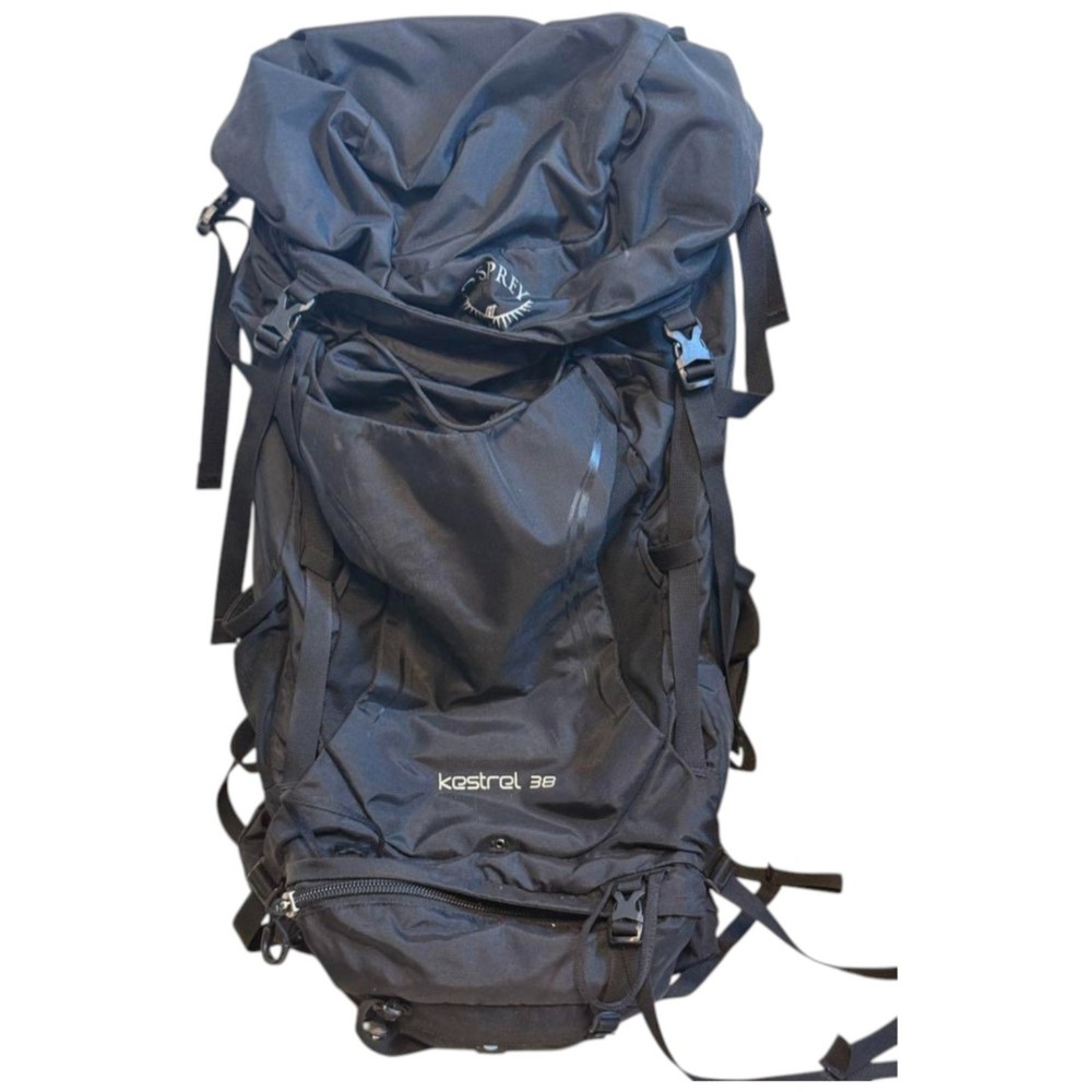 Osprey Kestrel 38L Hiking Backpack with Rain Cover Black Used Japan
