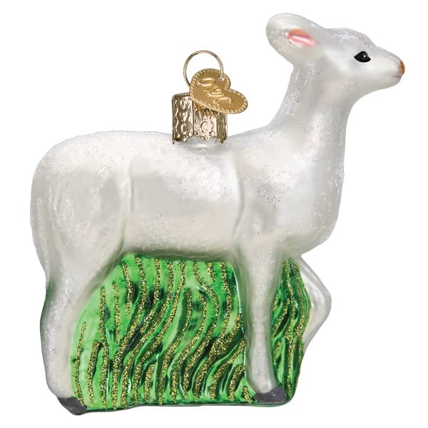 Old World Christmas Seneca White Deer Glass Tree Ornament FREE BOX 12605