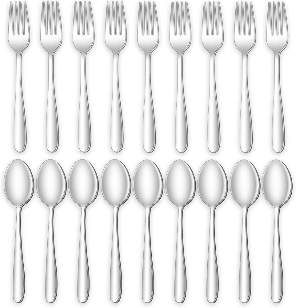 24-Piece Forks and Spoons Silverware Set,  Food Grade Stainless Steel Flatware C
