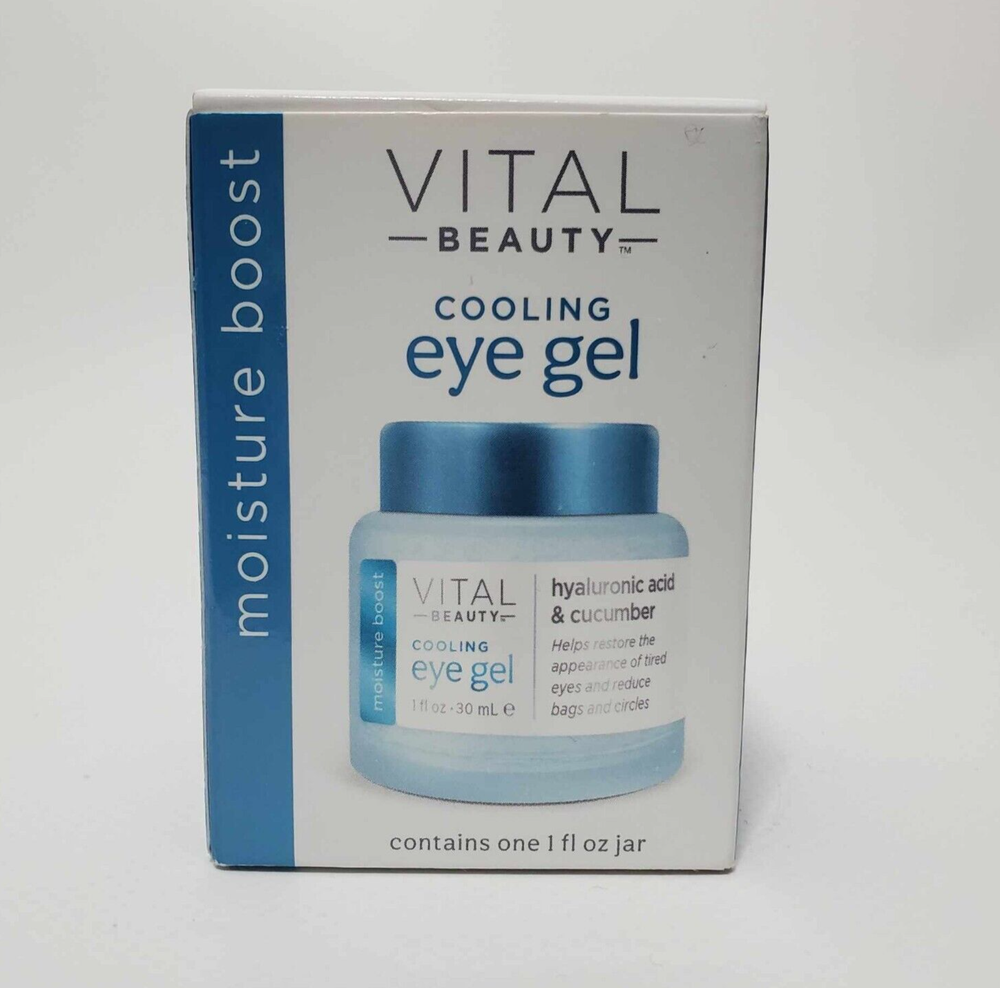 VITAL BEAUTY Cooling Eye Gel with Hyaluronic Acid Cucumber for Deep Hydration