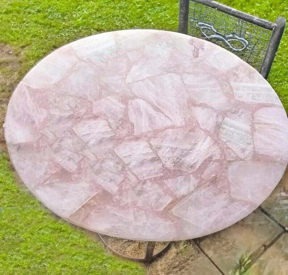 16x16 Pink Rose Quartz Coffee Table Decor Gift for Him Her