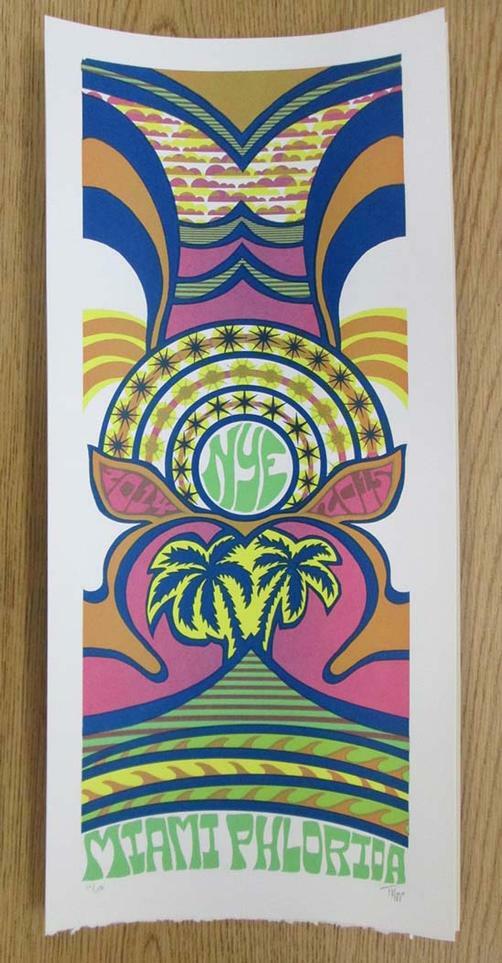 PHISH NEW YEARS MIAMI 20014 ORIGINAL CONCERT POSTER TRIPP PINK-image