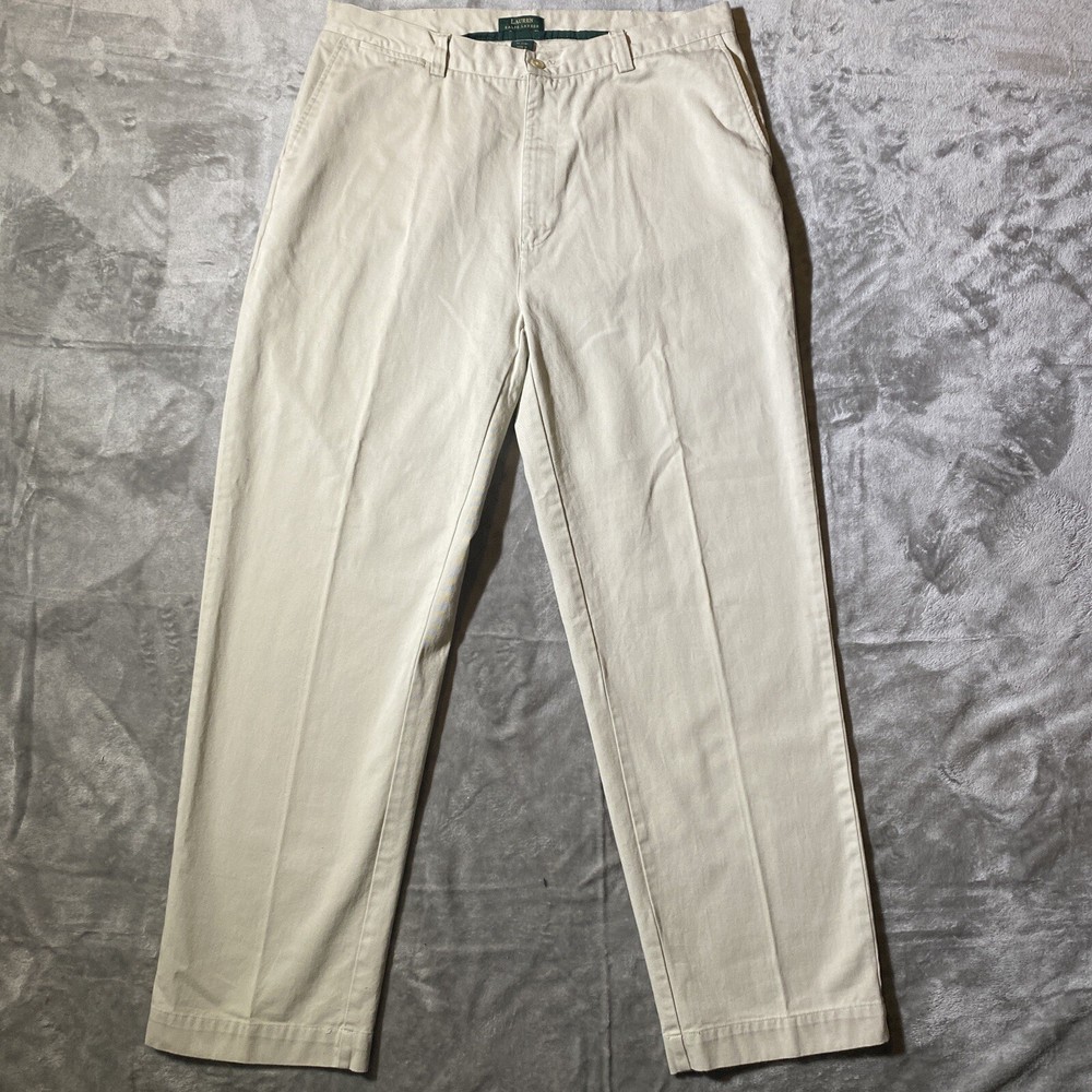 Lauren Ralph Lauren Men's Size 38/32 Sold Beige Straight Leg Cotton Chino Pants