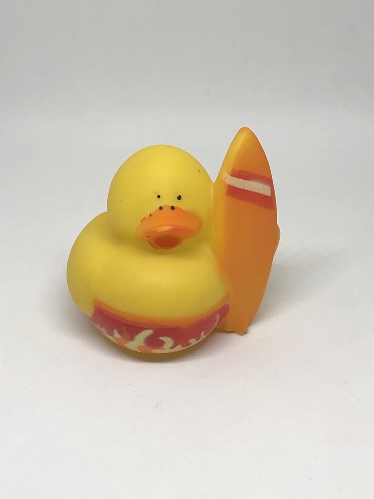 Surfer Rubber Duck with Mini Surfboard for Bath Pool or Jeep Toy Fun