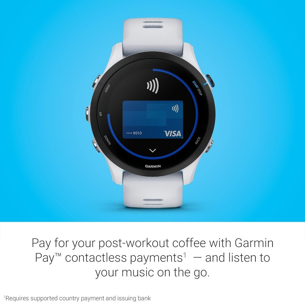 Garmin Forerunner® 255 Music, GPS Running Smartwatch with Music WHITE 46mm LKNEW