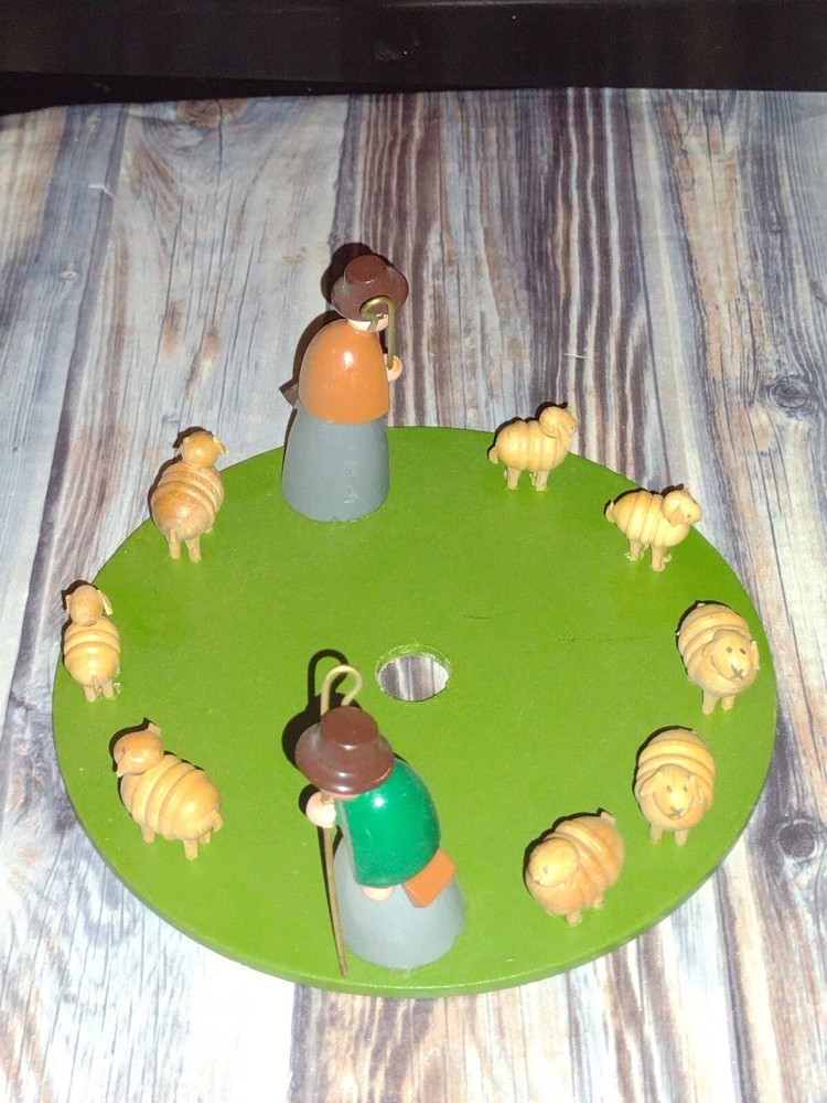 Vtg Erzgebirge Carved Wooded Nativity 2nd Tier Replacement Part Germany