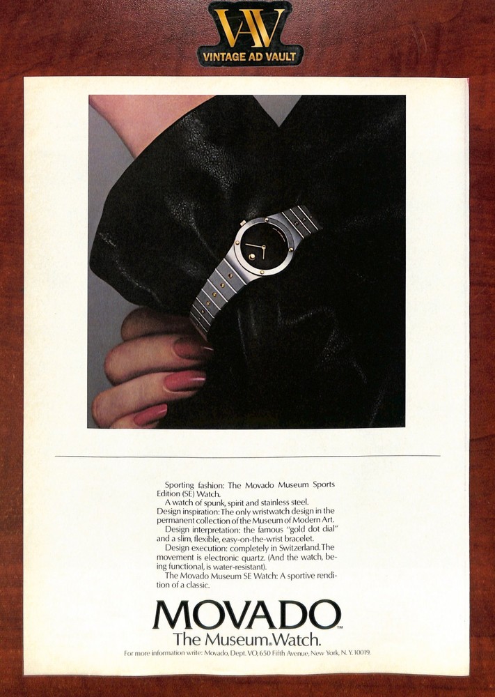 Movado Museum Sports Edition SE Vintage Print Ad - The Museum Watch