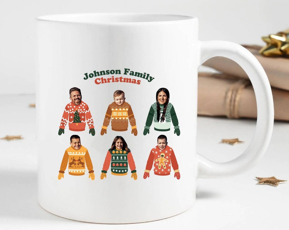 Family Christmas Mugs Custom Family Portrait Christmas Mugs Funny Christmas Mug