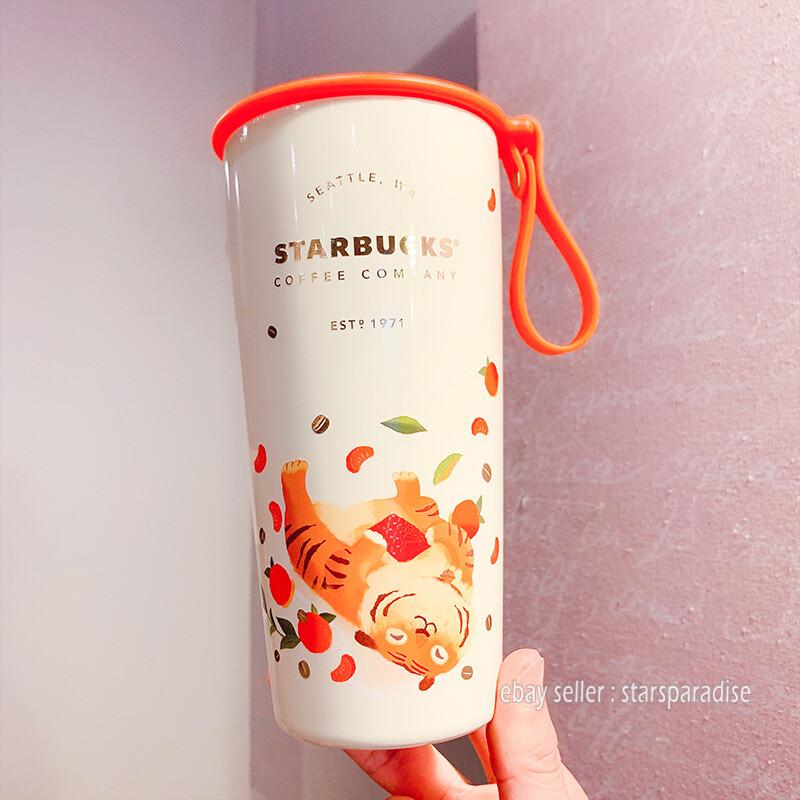 Starbucks 2022 China New Year Tiger Travel Tumbler 16oz Cute Lid Cup