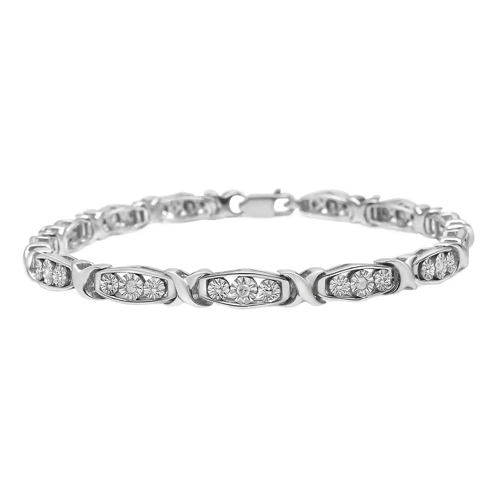 4.55 Ct Round Simulated Diamond 925 White Sterling Silver Lovely Tennis Bracelet