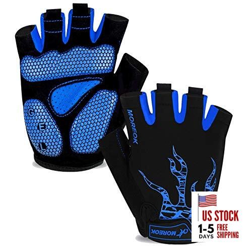 Cycling Gloves Bike Gloves for Men/Women-[5MM Gel Pad] Half Finger Medium Blue