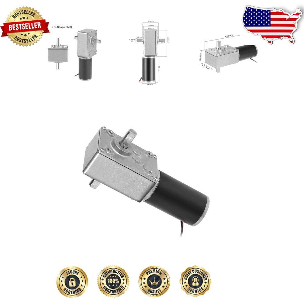 Miniature DC Gear Motor 12V 10RPM - High Torque & Dual Rotation Support