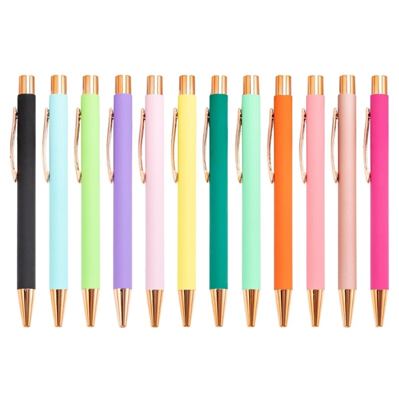6x Rollerball Pen 1.0mm Retractable Ballpoint Pen Smooth Writing Pen for School