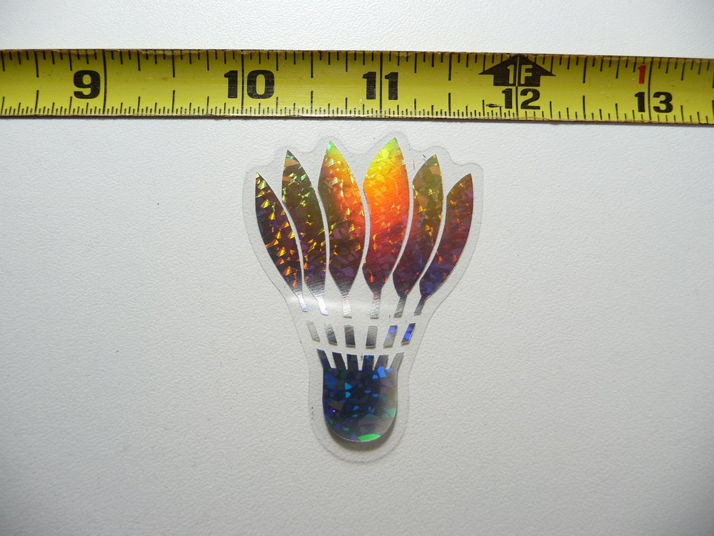 HOLOGRAPHIC BADMINTON SHUTTLECOCK  STICKER DECAL SPORTS ATHLETICS CONTEST