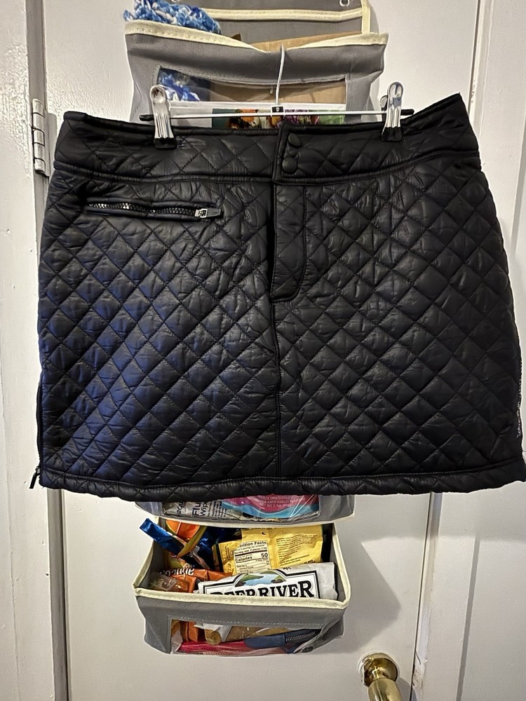 Black Quilted Mini Skirt #Miniskirt Calvin Klein Size M Women's