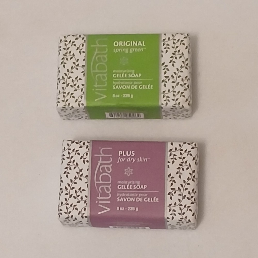 Vitabath Moisturizing Gelee Luxury Bar Soap 8oz Lot of 2 Plus and Original