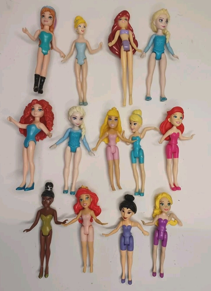 Disney Polly Pockets Princesses Figures Lot Of 13
