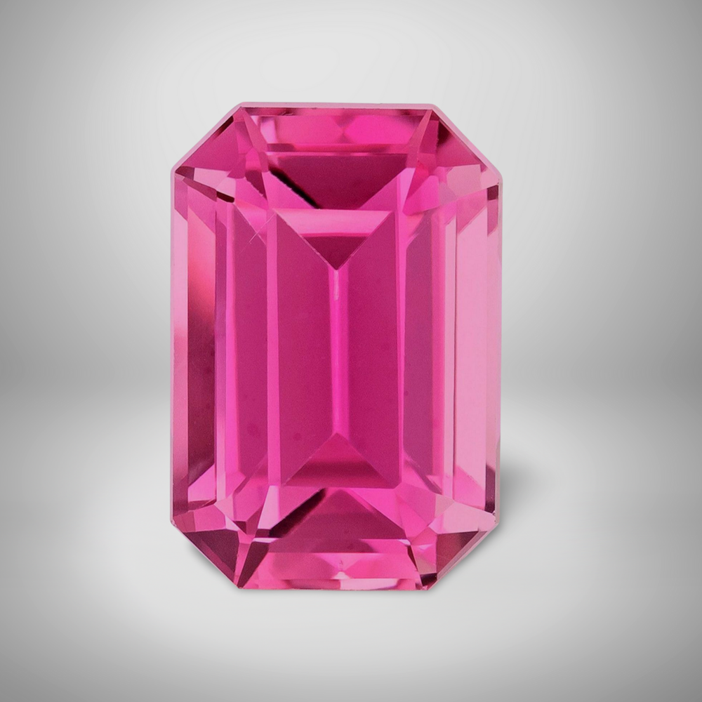 Pink Tourmaline Emerald Cut Gemstone 1.22 Cts - 8x6 mm VVS Loose Gem