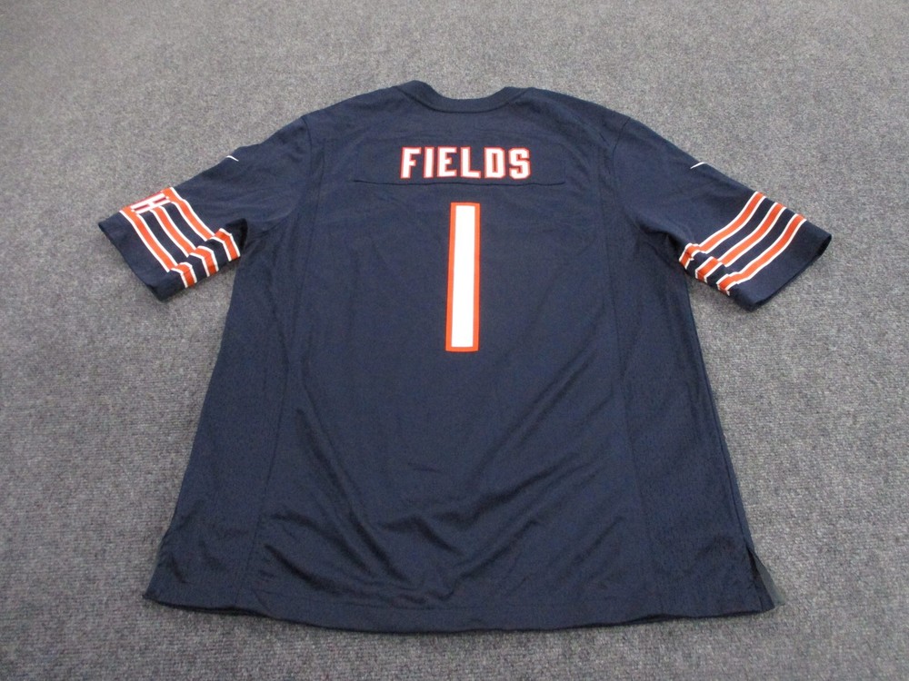 Chicago Bears Jersey Adult L Blue Justin Fields Nike Players Football Mens