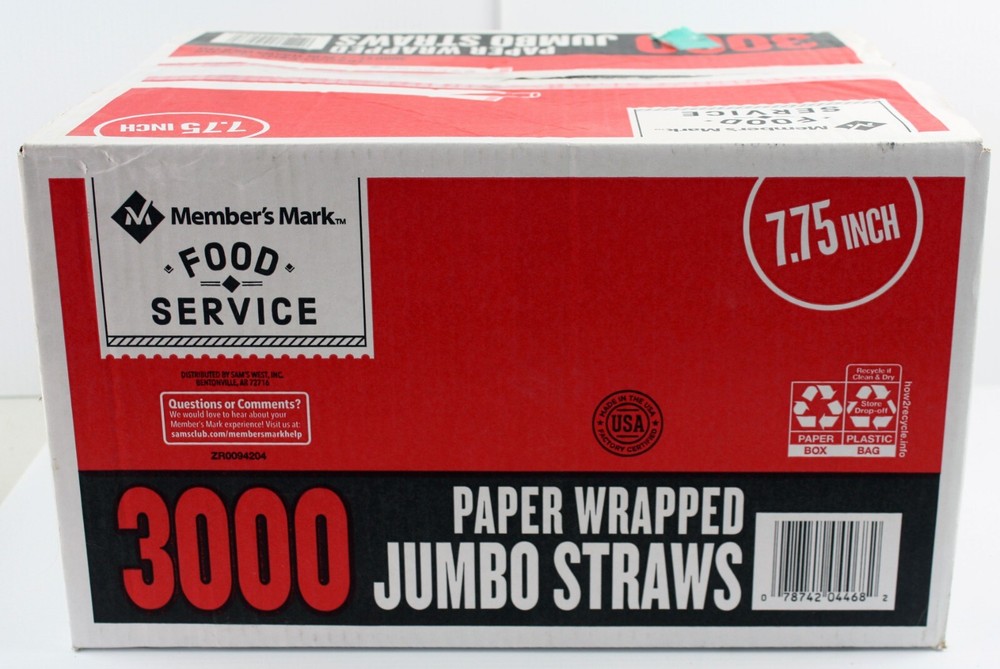 Members Mark Jumbo Wrapped Straws (7.75 In. 2250 Count)-image