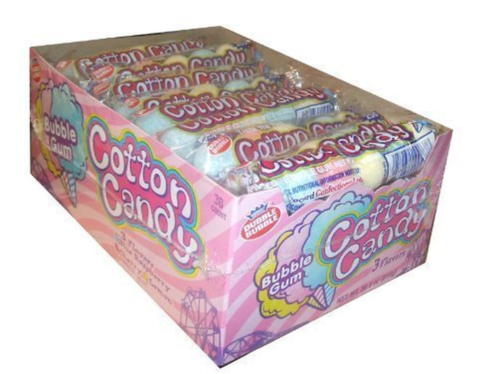 Cotton Candy Bubble Gum 5 Pieces per Sleeve (Pack of 36)