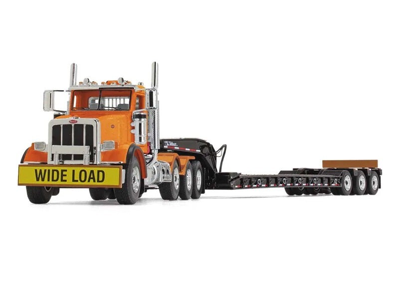 1/50 Orange Peterbilt 367 Day Cab with Talbert 55SA Lowboy by First Gear 50-3475