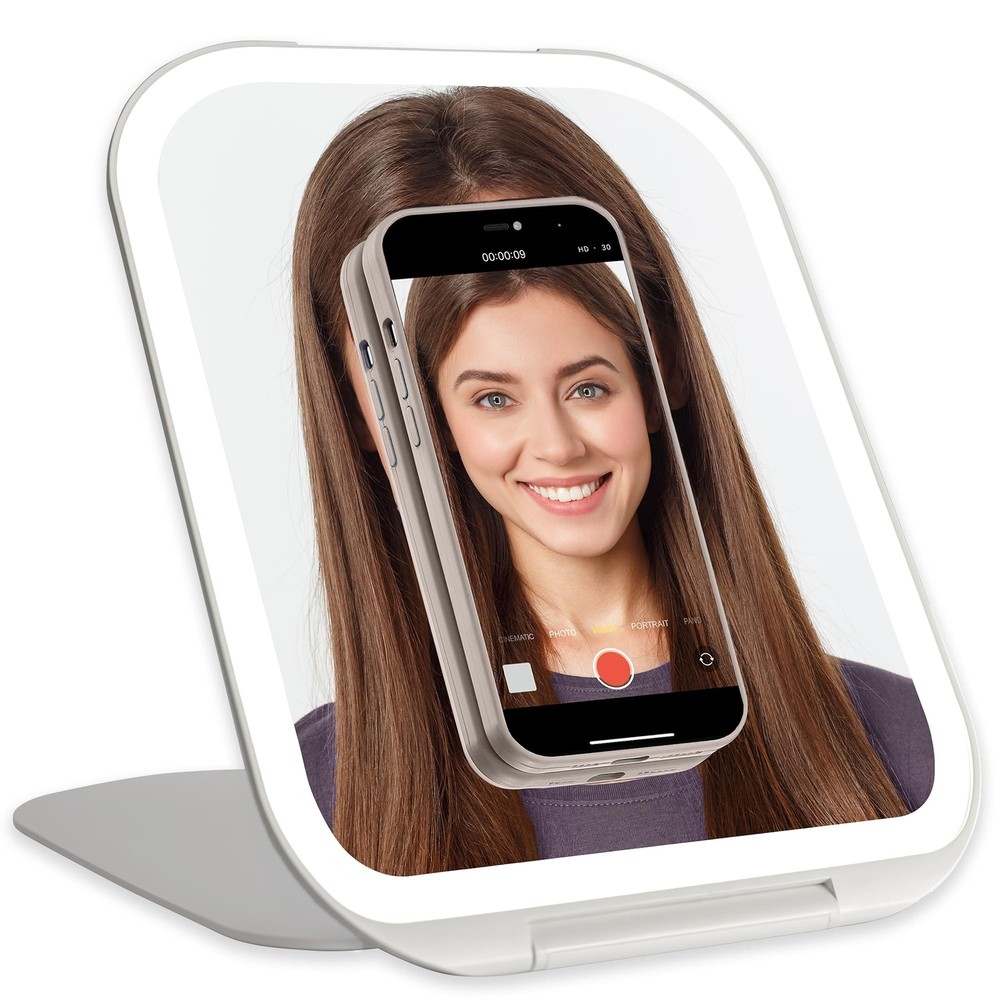 Rechargeable Travel LED Mirror With 10X Magnifying Mirror, Vanity Lighted Mir...