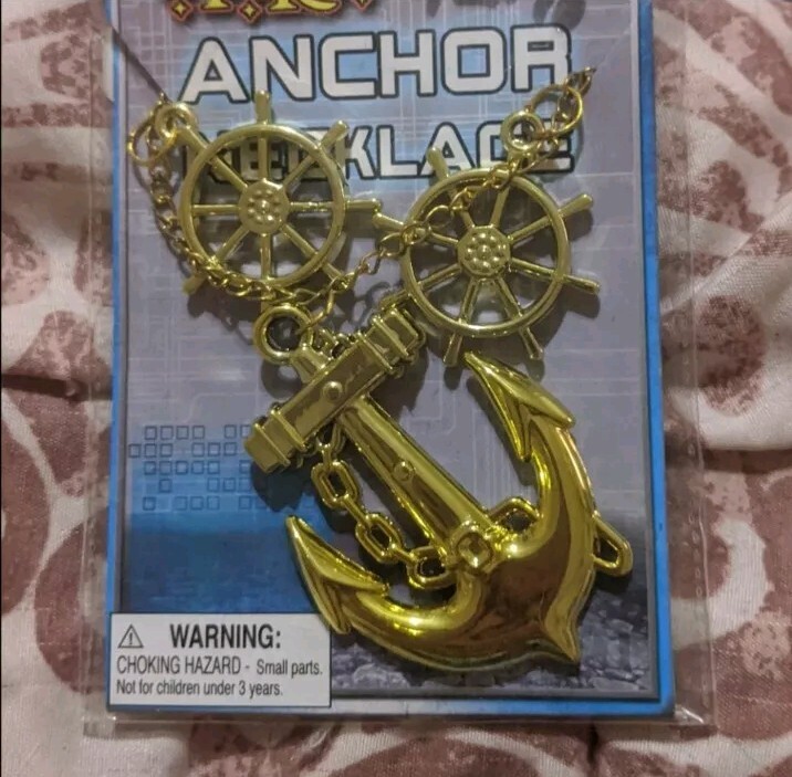 Spirit Halloween Sailor Anchor Charm Necklace Costume Cosplay Jewelry Discontinu