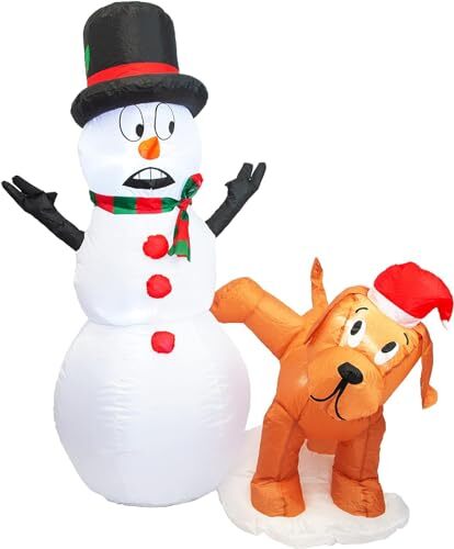Christmas Decorations 4 FT Inflatable Snowman Peeing 4 FT Snowman & Peeing Dog